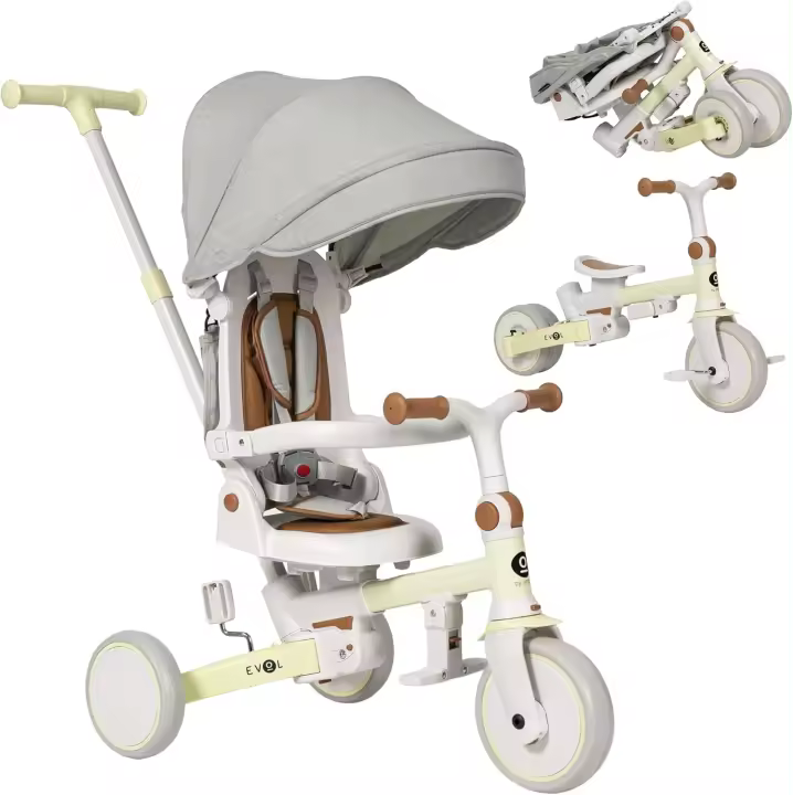 Triciclo Evolutivo de Bebé 5 en 1 - Bicicleta Niños Desde 1 Año hasta 5 años - De Triciclo a Bicicleta con o sin Pedales – Adaptable y transformable (Evol, Azul) - 1