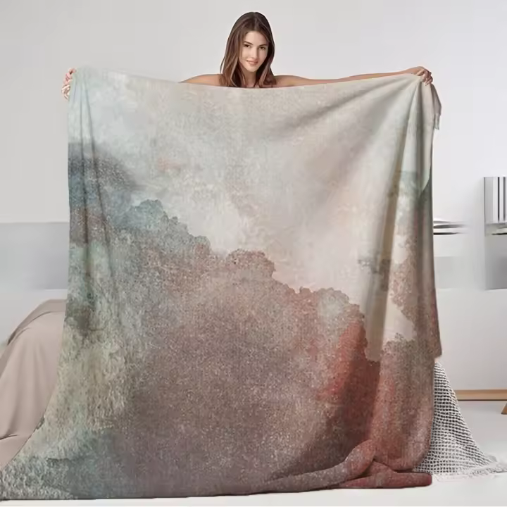 Manta de Franela Uso Todo el Año Pañuelo de Animales de Fiesta Dulce Manta Ligera de Lentejuelas Tropical - 1