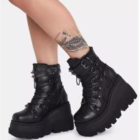 Pantalones cortos punk de suela gruesa gótica oscura para mujer, tallas grandes europeas y americanas, nuevo estilo - details 0
