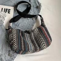 Bolso de Hombro Estilo Tribal Cruzado Plegable con Cierre de Cremallera Diseño a Rayas - details 5