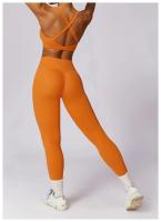 Conjunto de Yoga para Mujer en Rosa Traje Deportivo de Gimnasio con Leggings de Cintura Alta y Sujetador Deportivo de Espalda Cruzada Ropa de Yoga para Mujer Material Exterior de Nylon Adecuado para Primavera/Verano - details 12