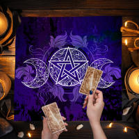 Mantel de Estrella de Cinco Puntas Luna Morada Divinación con Péndulo Decoración de Altar - details 1