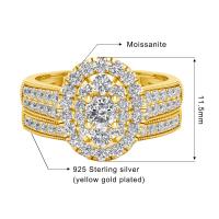 Anillos de Compromiso Moissanite 2PCS para Mujeres en Oro Amarillo Joyería Nupcial con Certificado Regalos de Lujo para Parejas en Venta Stone Principal Gemstones - details 0
