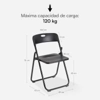 Inicio Silla Plegable con Estructura de Acero y PVC, Asiento Plegable que Ahorra Espacio con Patas y Asa, para Viaje, Cocina, Salón, Dormitorio, 74x43x49 cm, 4/6/8 Unidades - details 1