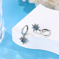 Pendientes de plata 925 con diseño de luna y estrellas, 2 pares para mujer, pendientes de hexagrama de plata de ley 925 para joyería de boda fina - details 8