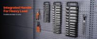 SucceBuy Bandeja organizadora de enchufes portátil, juego de 3 piezas con enchufes métricos y SAE, soporte resistente para caja de herramientas, 1/4'', 3/8'', 1/2'', hasta 76 enchufes, base magnética y asa - details 1