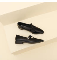 Nuevos zapatos británicos de cuero suave, zapatos pequeños de cuero, tacón grueso, tacón bajo, zapatos Marie - details 22