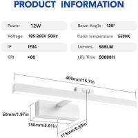 Lámpara LED de 24W Luz Natural de 5500K para Espejos Montada en la Pared Negro 80CM - details 17