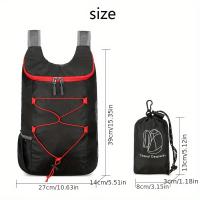 Bolso Plegable de Luz Exterior en Color Beige, Bolso Deportivo Ligero para Viaje y Senderismo con Almacenamiento, Mochila Pequeña Multifunción - details 3