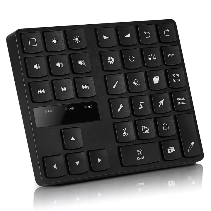 Teclado de dibujo Bluetooth, teclado inalámbrico recargable de 35 teclas para Procreate y gráficos de atajos de dibujo - 1