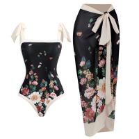 2025 traje de baño estampado con falda de una pieza para mujer, ropa de playa, traje de baño de verano - details 0