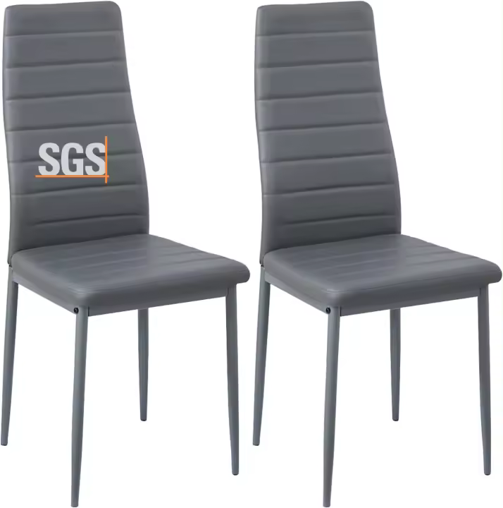 Comedor Juego de 4 Sillas de Metal para Cocina, Silla de Mesa Comoda Silla con Asiento Tapizado, Negro - 1