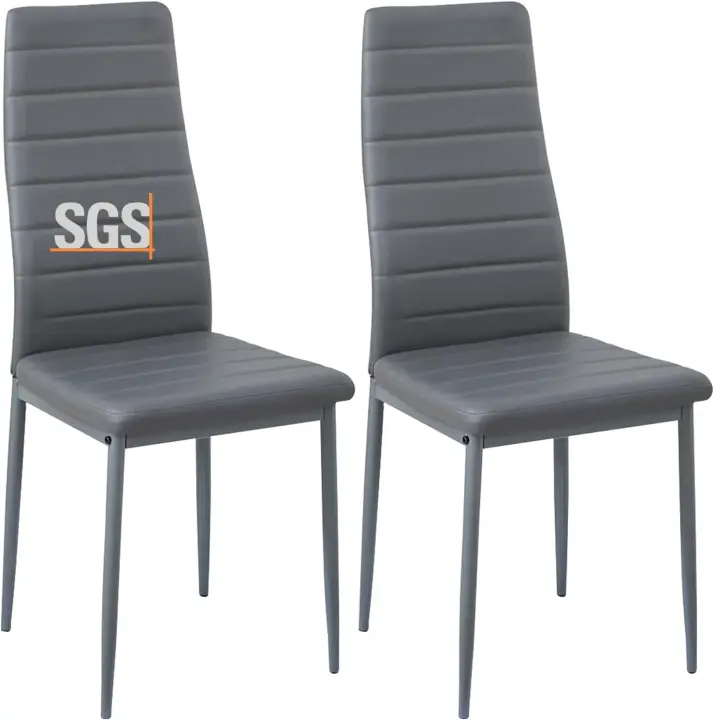 Comedor Juego de 4 Sillas de Metal para Cocina, Silla de Mesa Comoda Silla con Asiento Tapizado, Negro - 1