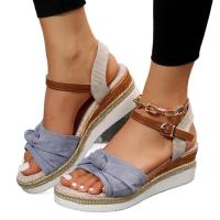 Sandalias de tacón de cuña para mujer, zapatos de verano - details 8