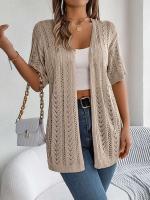 Cárdigan de punto elegante para mujer, a prueba de sol, camisetas huecas de manga corta para primavera y verano - details 19