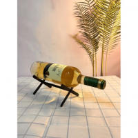 Soporte de exhibición de vino de Metal, estante de vino de desmontaje creativo, una botella de estilo único negro - details 2