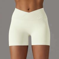 Crossover mujeres deporte gimnasio entrenamiento correr cintura alta Yoga Push Up cadera sin costuras Fiess Shorts - details 29
