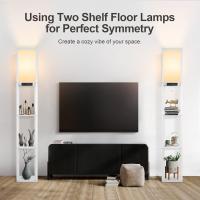 Lámpara de Pie con Carga y Control Remoto Estante de Madera LED Regulable de 4 Temperaturas de Color Incluye Bombilla Para Sala de Estar, Dormitorio, Oficina Decoración Vintage - details 20