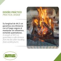 Barbacoa Portátil de Carbón Rodantes, Bandejas Laterales, Sistema de Ventilación y Depósito de Ceniza Parrilla de Acero de 57x42cm Tamaño 116,5x13,1x56cm - details 13
