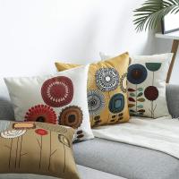 Juego de 4 Fundas decorativas para Sofá, Cojines florales de Lino , para Sofá, Cama, Coche, Hogar, 45x45cm - details 4
