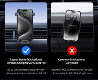 Baseus Cargador Inalámbrico de Gravitacional Estable Carga Rápida de 15W para Coche - details 6