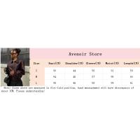 Chaqueta de Cuero Corta de Burgundy Elegante Manga Larga con Abeto Moda de Abrigo de Deportes y al Aire Libre para Mujeres - details 1