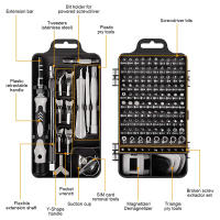 Llave de destornillador 122 en 1 Conjunto de precisión magnética Destornilladores Torx Herramientas manuales para reparación de teléfonos móviles Hex Bit Mango Peligros normales Estilo de cabeza hexagonal Usado para bricolaje en el hogar - details 1