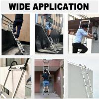Escalera telescópica de 6,2 m con 2 ganchos, 15 peldaños, de aluminio, portátil, antideslizante, multiusos, capacidad de carga de 150 kg, EN131 - details 8