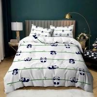 Juego de cama con estampado de Panda para niños y niñas, funda de edredón con fundas de almohada, color blanco y negro, tamaño Queen - details 7