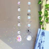 Atrapasueños de cristal con campanas anchas, estrella, prisma de arcoíris colorido, colgantes para ventana del hogar, adorno atrapasueños de jardín - details 11