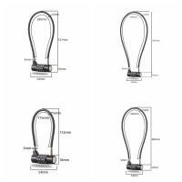 Candado con contraseña de Cable duradero de 4 dígitos, candado de Cable de acero Flexible multifuncional, candado impermeable para maleta de aleación de Zinc, casco - details 0