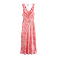 Ropa de mujer de estilo europeo y americano, seda de moda satén textura impresión suelta vestido casual 9878147 - details 2