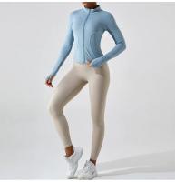 Top corto de Yoga para mujer, chaqueta deportiva de lana, abrigo de manga larga con cremallera completa, ropa deportiva informal para gimnasio - details 10