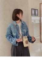 ⭐ ⭐ ⭐ Bolso de paja francés 2025 nuevo bolso Luojia tejido a mano bolso de mujer bolso de cubo bolso de mensajero de hombro bolso pequeño verano - details 5
