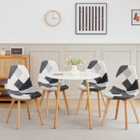 Sillas de retales de estilo nórdico para el hogar, silla de comedor de estilo minimalista moderno, con respaldo, para ordenador, muebles de aprendizaje, 4 piezas - details 4