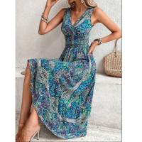 Vestido bohemio de verano para mujer, vestidos de fiesta en la playa con estampado sin mangas a la moda, vestido informal elegante para mujer, bata para mujer - details 6