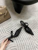 Nuevos tacones altos puntiagudos, hilo de malla para mujer, una palabra con boca ligera, cabeza de bolso estilo hada de moda, medias zapatillas. - details 33