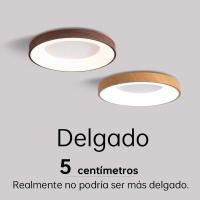 Lámpara colgante LED redonda con rayas de madera 40 cm, 30 W, 3000 lúmenes, control remoto - details 0