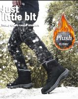 Nuevas zapatillas de deporte de cuero impermeables para la nieve de invierno, botas de senderismo al aire libre muy cálidas para hombres, zapatos de trabajo talla 39-48 - details 7