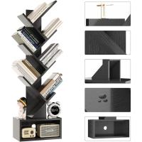Estantería de árbol, Librería Alta de 6 Niveles Estantería Estrecha de madera con cajones para Sala de Estar, Dormitorio 38×19×112CM Marrón Rústico - details 68