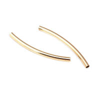 20 piezas, 25MM, 30MM, 35MM, 18K, Color dorado, latón, pulseras arqueadas lisas, tubo, suministros para fabricación de joyas, accesorios Diy - details 17