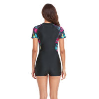 Nuevo bañador de manga corta con cremallera para mujeres, Con almohadilla para el pecho,ropa de surf para mujeres - details 5