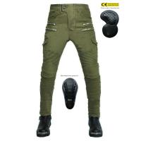Motocicleta jeans hombres, locomotora multi-bolsa de herramientas pantalones de ciclismo, retro cremallera elástica de cuatro estaciones off-road anti-gota pantalones - details 2