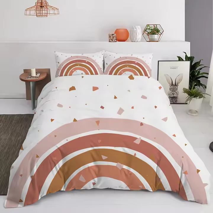 Conjunto de Cama de Arcoíris de Pasteles Dulces Colores para Bebés y Niños - 1
