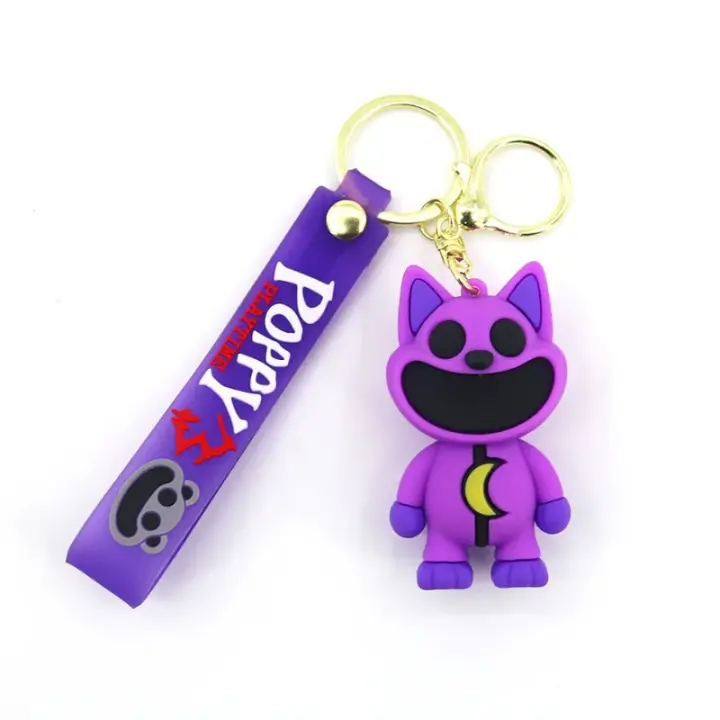LLavero de juego de Critters sonrientes para hombres y mujeres, llavero colgante de mochila, dibujos animados, rayuela, Catnap, Bearhug, regalo para niños - 1