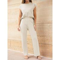 2025 Conjunto informal de punto para mujer: suéter de punto sin mangas + conjunto de dos piezas con pantalones de pierna ancha - details 0