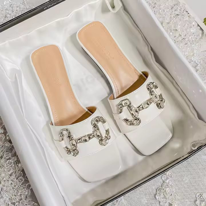 Sandalias Planas de Verano Premium Diseño Grueso de Talón Estilo Chaleco Tallas Grandes Disponibles - 1