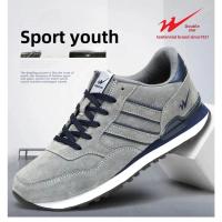Zapatos Deportivos Versátiles de Doble Estrella Transpirables de Cuero Genuino para Primavera y Otoño Zapatos Planos Cómodos para Correr a la Moda - details 2