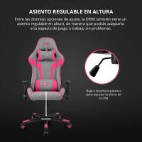 DR90 - Silla Gaming Profesional, Tejido Transpirable, reposabrazos 2D Acolchado, Base Nylon Reforzado, pistón Clase 4, cojín Lumbar y Cervical, Color Gris/Blanco - details 38