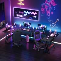 Mesa de Juego en Forma de L 130x130cm Soporte para Monitor Soporte para Auriculares - details 67